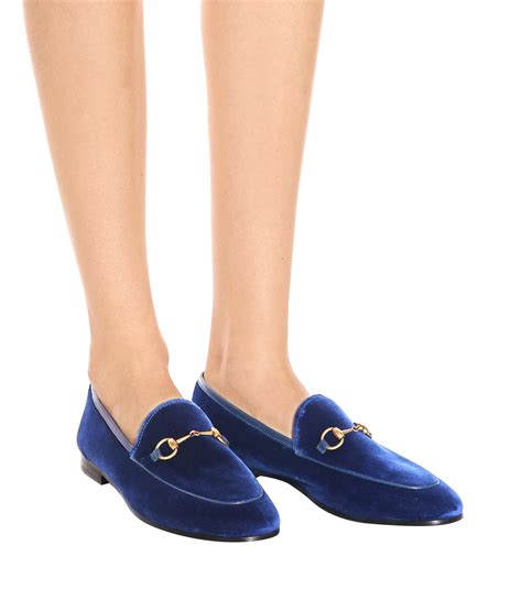 gucci blue velvet shoes